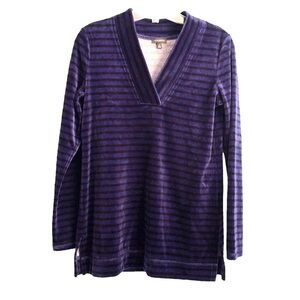 𝅺new Talbots Navy Stripes V-neck Long Sleeve Top